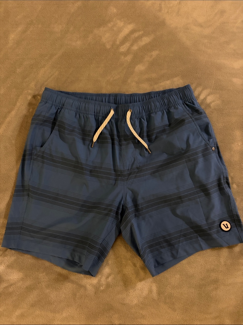 Vuori blueStriped Men's Swim Trunks/shorts